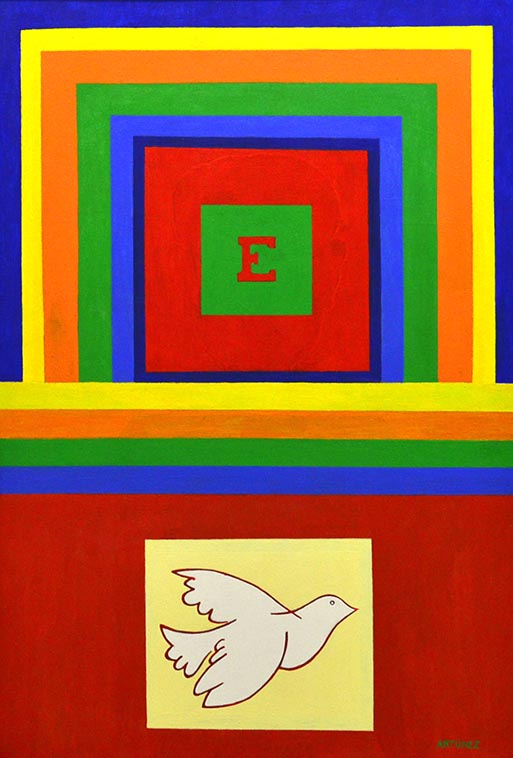 Obra geométrica realizada por Gabriel Antúnez