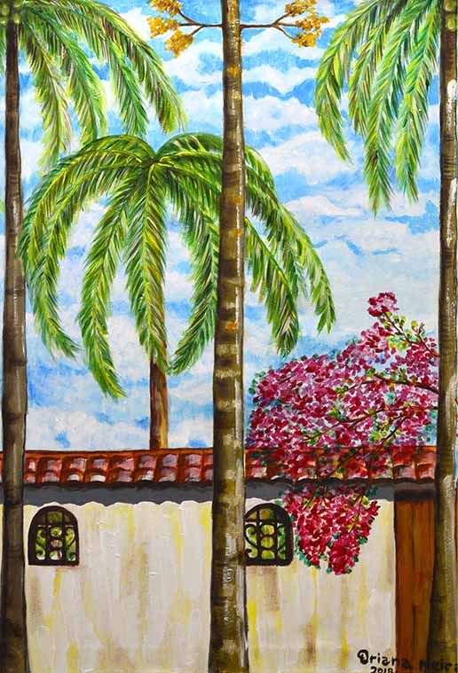 Paisaje pintado por Oriana Neira